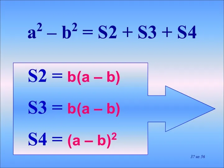 a2 – b2 = S2 + S3 + S4 S2 =