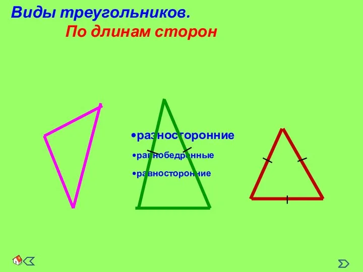 Виды треугольников. По длинам сторон