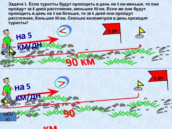 > 6 дн на 5 км/дн на 5 км/дн > 8