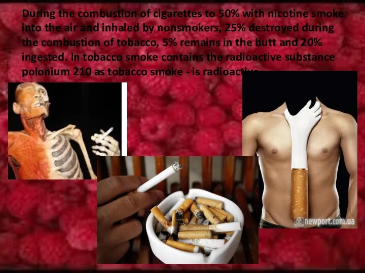During the combustion of cigarettes to 50% with nicotine smoke into