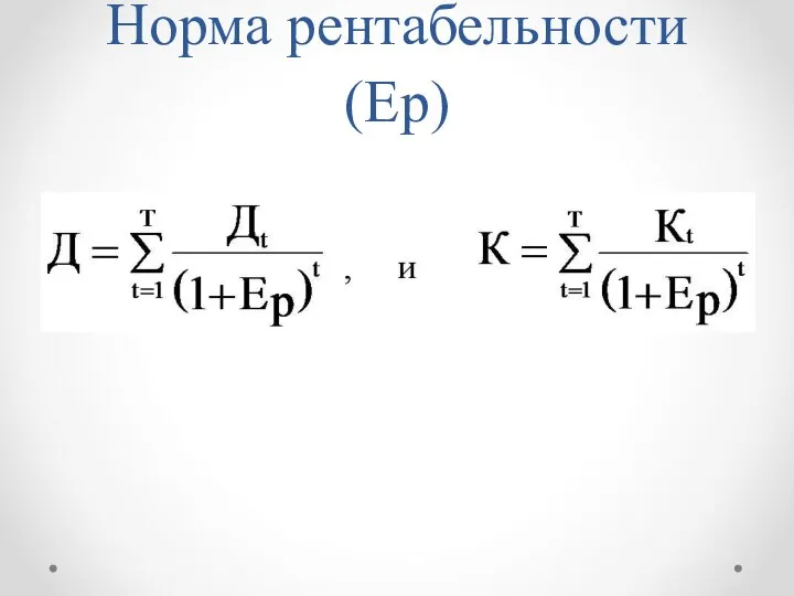 Норма рентабельности (Ер)