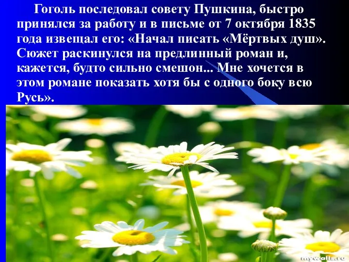 08/30/2023 Гоголь последовал совету Пушкина, быстро принялся за работу и в