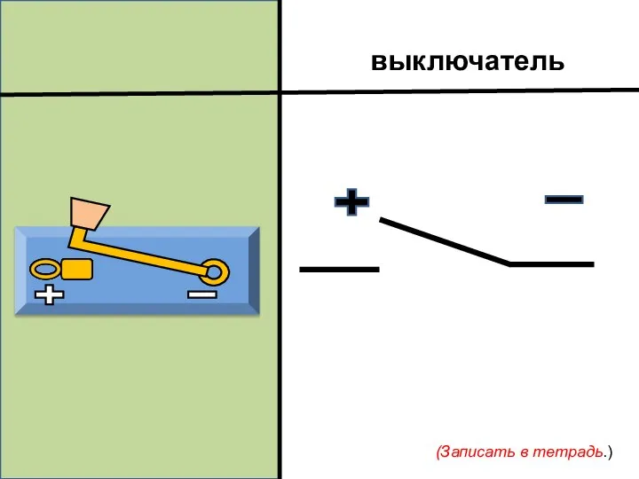 выключатель (Записать в тетрадь.)