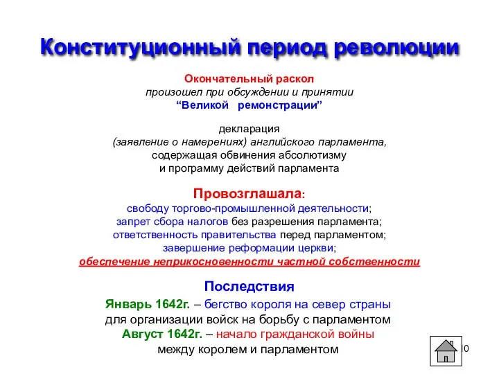 Конституционный период революции Окончательный раскол произошел при обсуждении и принятии “Великой