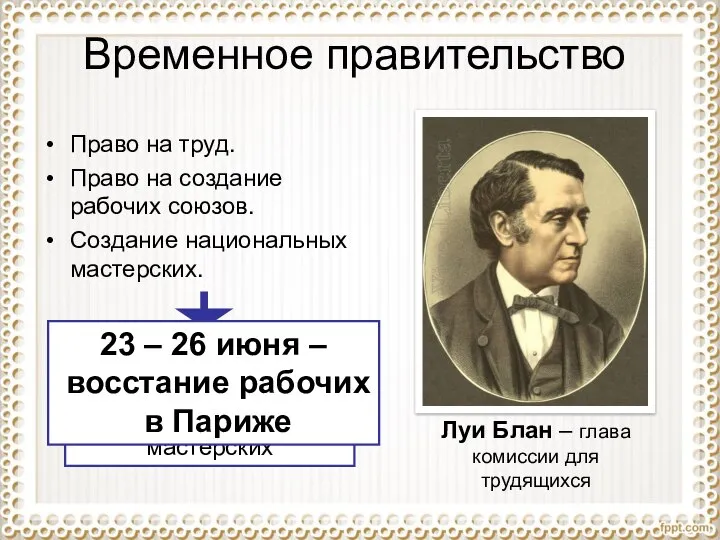 Временное правительство Право на труд. Право на создание рабочих союзов. Создание