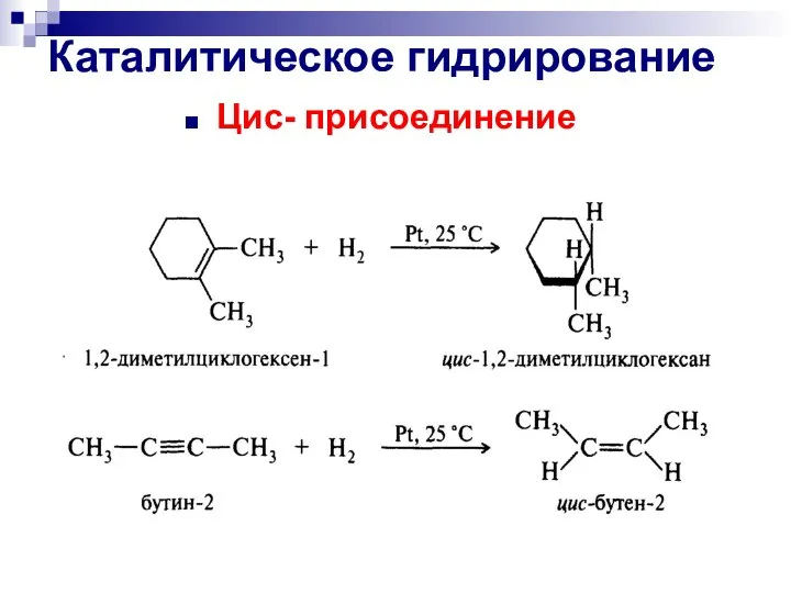 Каталитическое гидрирование Цис- присоединение