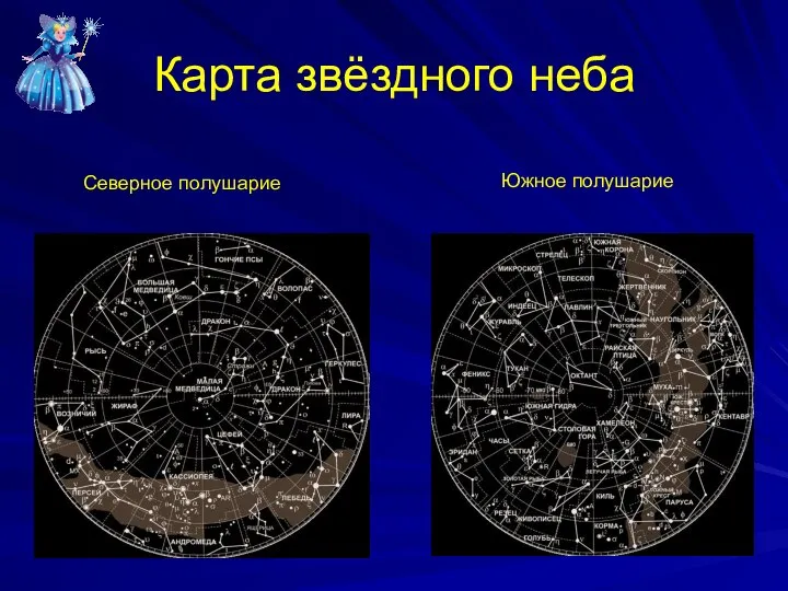 Карта звёздного неба Северное полушарие Южное полушарие