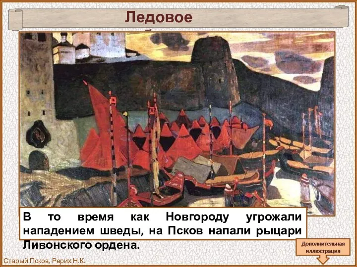 Ледовое побоище Старый Псков, Рерих Н.К. 1904 г. В то время