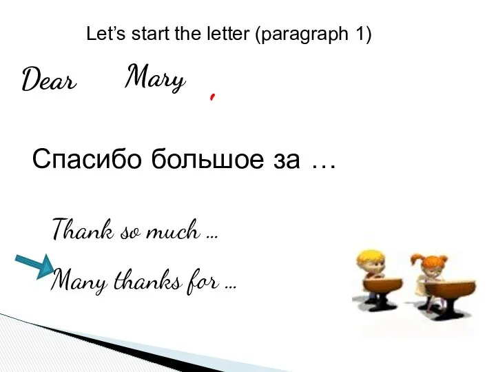 Dear , Mary Спасибо большое за … Thank so much …