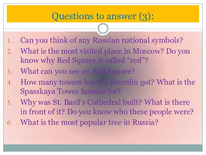 Can you think of any Russian national symbols? What is the