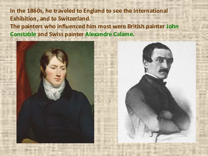 In the 1860s, he traveled to England to see the International