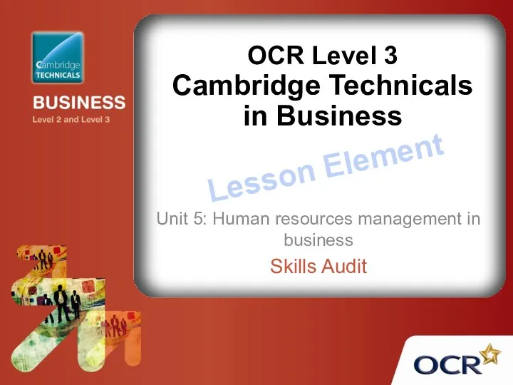 OCR Level 3 Cambridge Technicals in Business Unit 5: Human resources