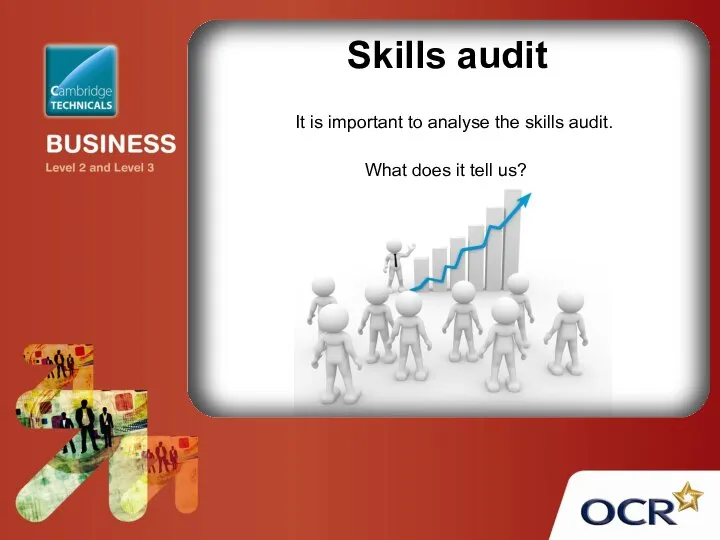 Skills audit It is important to analyse the skills audit. What does it tell us?