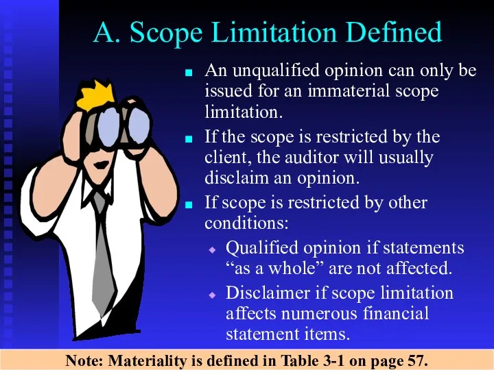 A. Scope Limitation Defined An unqualified opinion can only be issued