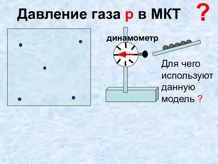 Давление газа р в МКТ Для чего используют данную модель ?