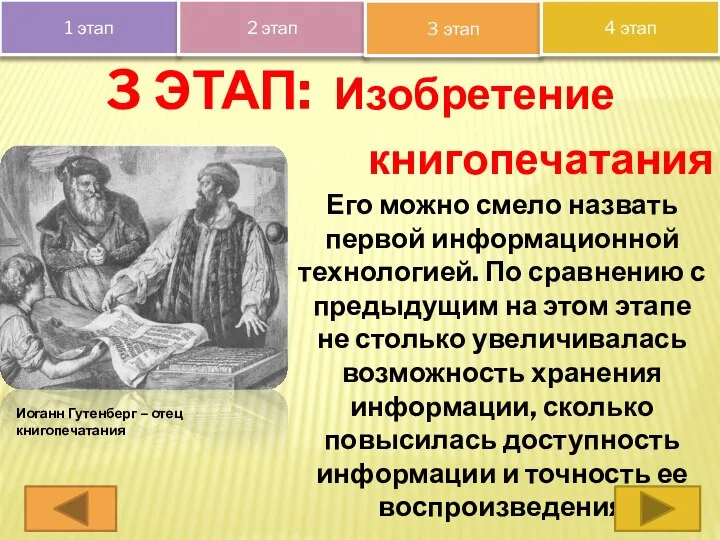 Его можно смело назвать первой информационной технологией. По сравнению с предыдущим