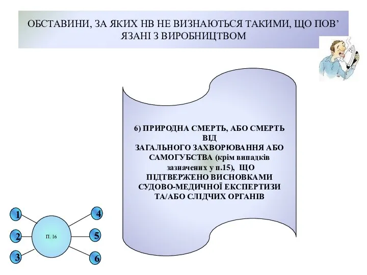 ОБСТАВИНИ, ЗА ЯКИХ НВ НЕ ВИЗНАЮТЬСЯ ТАКИМИ, ЩО ПОВ’ЯЗАНІ З ВИРОБНИЦТВОМ