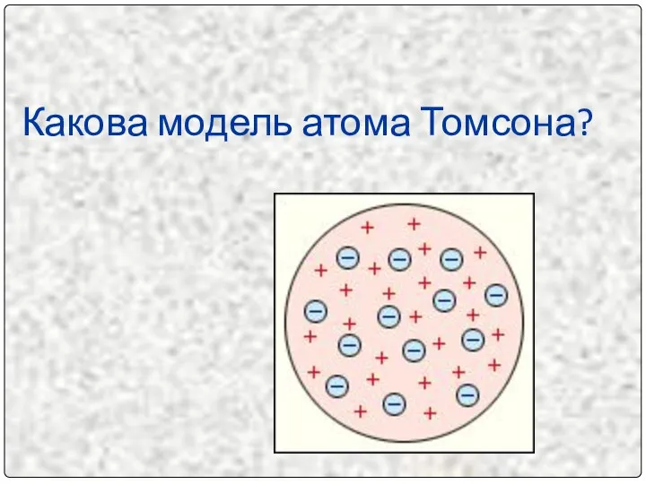 Какова модель атома Томсона?