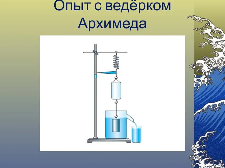 Опыт с ведёрком Архимеда