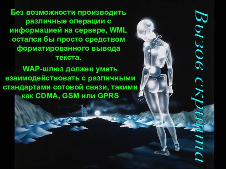 Без возможности производить различные операции с информацией на сервере, WML остался