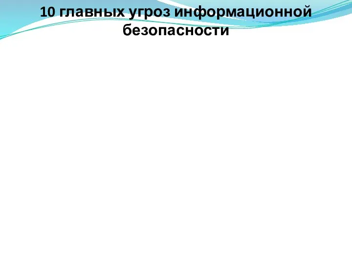 10 главных угроз информационной безопасности