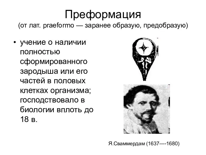 Преформация (от лат. praeformo — заранее образую, предобразую) учение о наличии