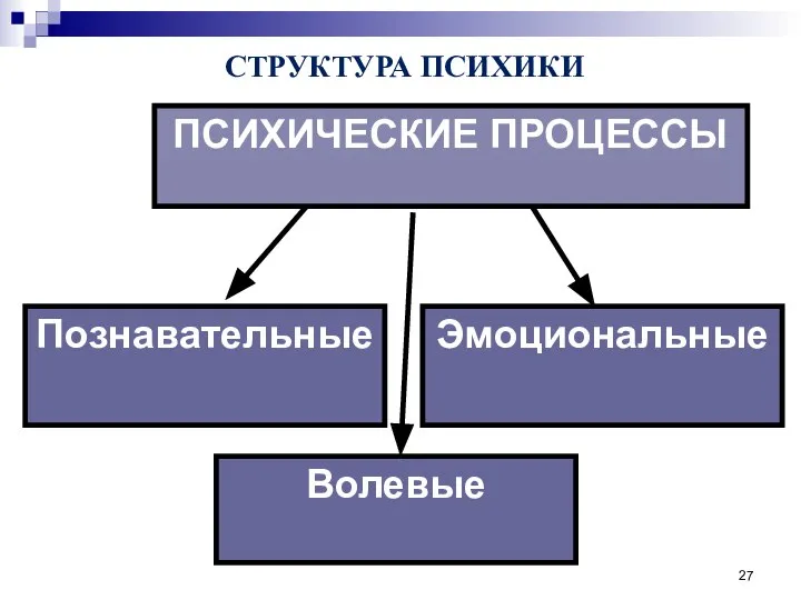 ПСИХИЧЕСКИЕ ПРОЦЕССЫ СТРУКТУРА ПСИХИКИ Волевые Эмоциональные Познавательные