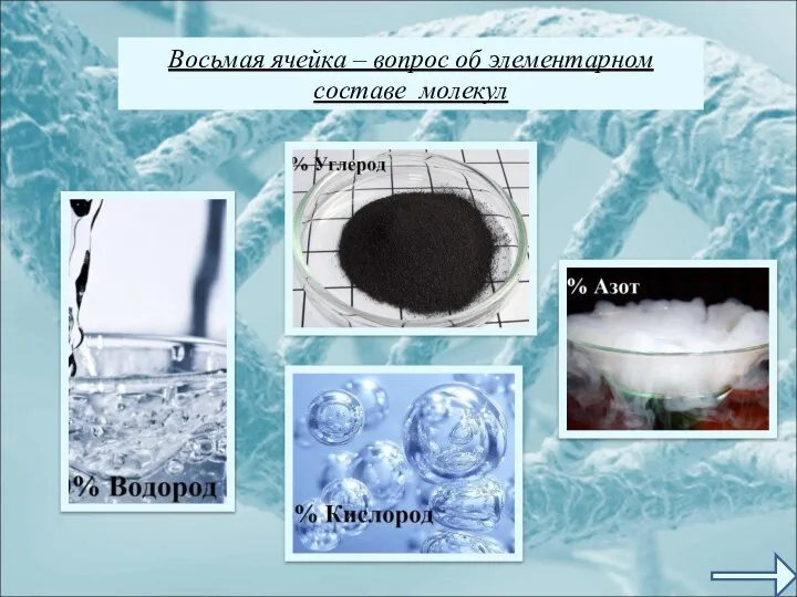 Восьмая ячейка – вопрос об элементарном составе молекул