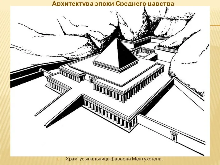 Архитектура эпохи Среднего царства Храм-усыпальница фараона Ментухотепа.