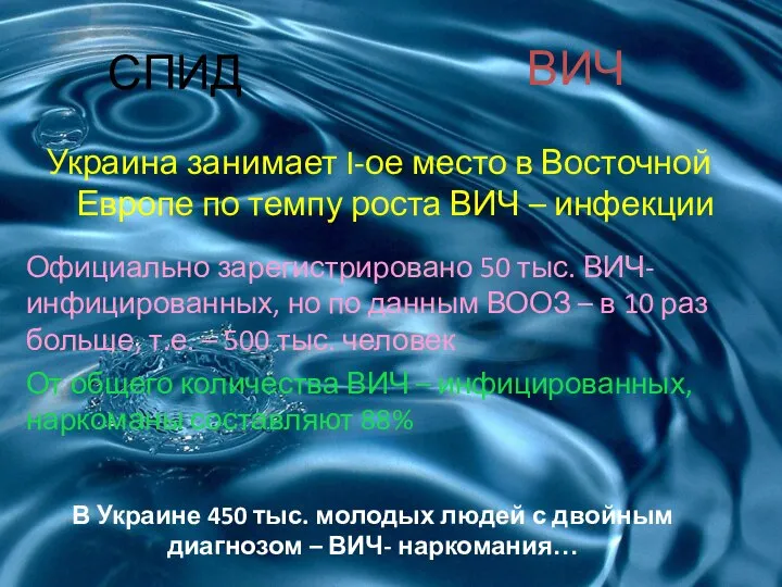 СПИД Украина занимает I-ое место в Восточной Европе по темпу роста