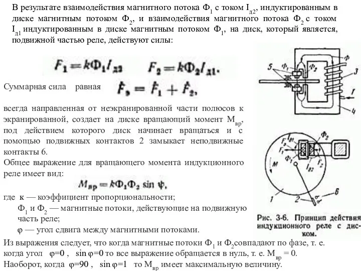 В результате взаимодействия магнитного потока Ф1 с током Iд2, индуктированным в