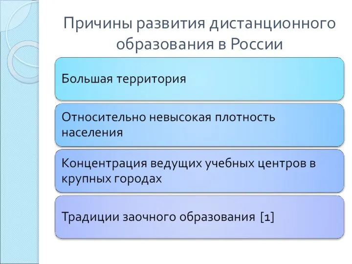 Причины развития дистанционного образования в России