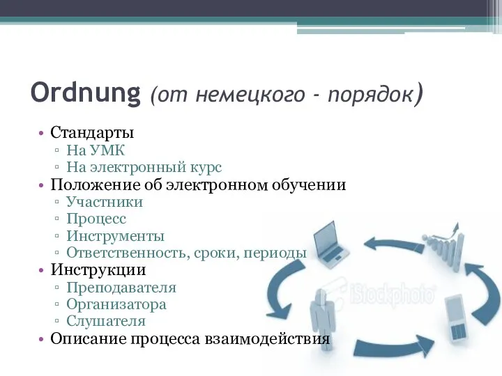 Ordnung (от немецкого - порядок) Стандарты На УМК На электронный курс