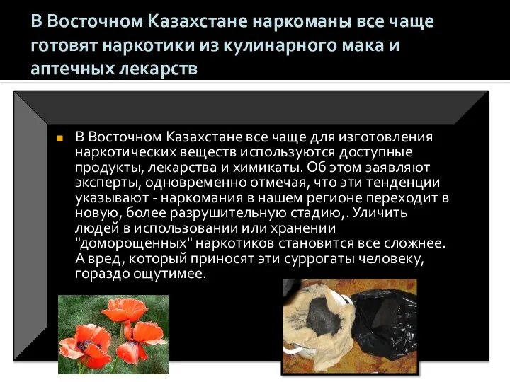 В Восточном Казахстане наркоманы все чаще готовят наркотики из кулинарного мака