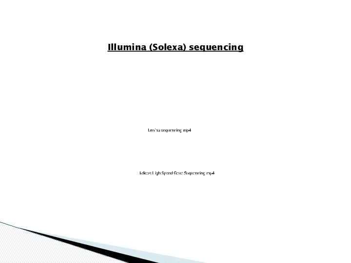 Illumina (Solexa) sequencing