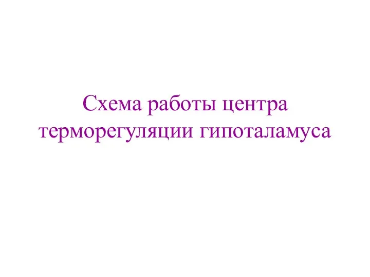 Схема работы центра терморегуляции гипоталамуса