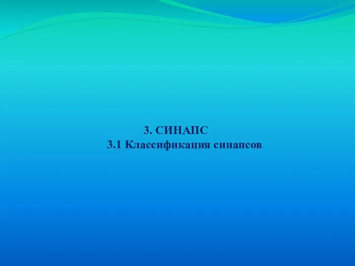 3. СИНАПС 3.1 Классификация синапсов