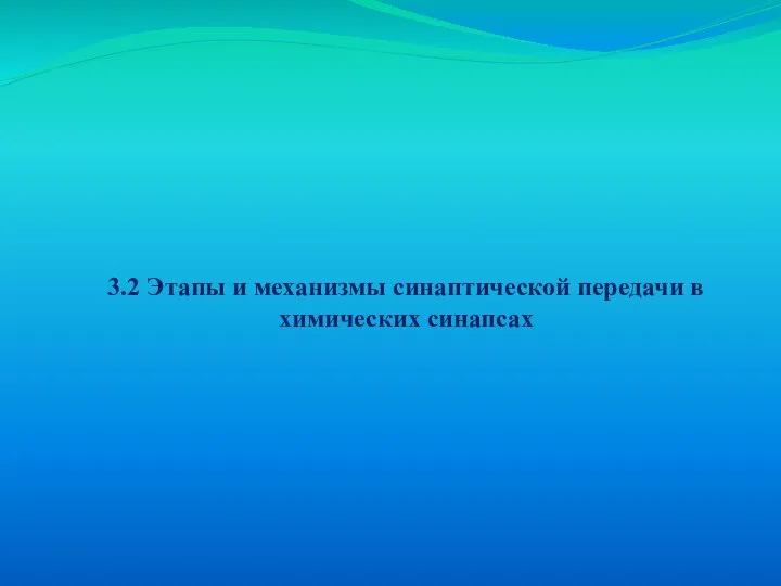 3.2 Этапы и механизмы синаптической передачи в химических синапсах