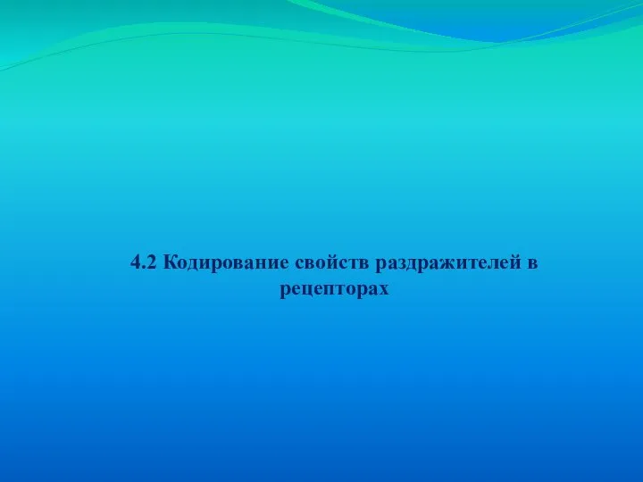 4.2 Кодирование свойств раздражителей в рецепторах