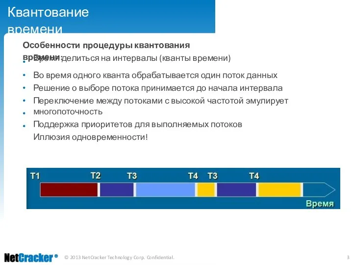 Квантование времени Особенности процедуры квантования времени: • • • • •