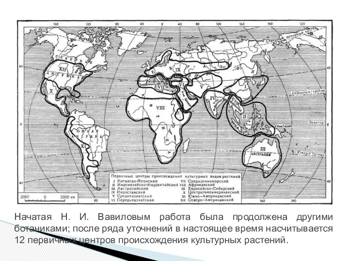 Начатая Н. И. Вавиловым работа была продолжена другими ботаниками; после ряда