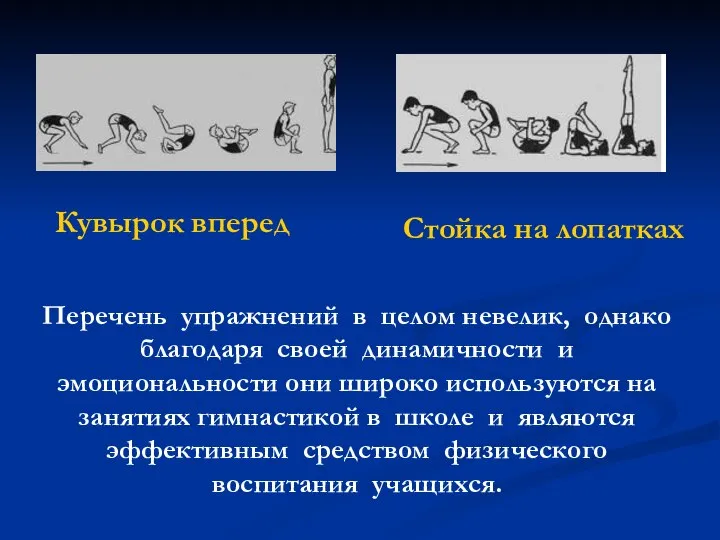 Перечень упражнений в целом невелик, однако благодаря своей динамичности и эмоциональности