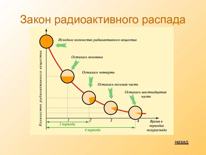 Закон радиоактивного распада назад