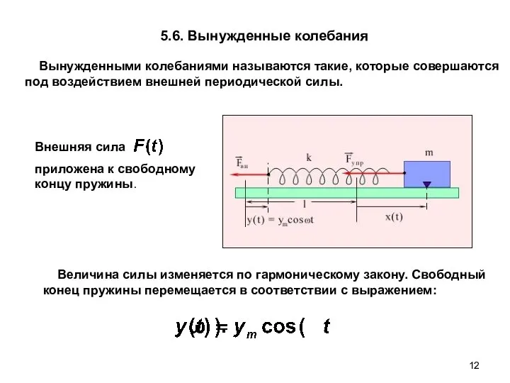 5.6. Вынужденные колебания Вынужденными колебаниями называются такие, которые совершаются под воздействием