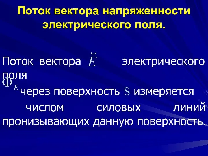 Поток вектора напряженности электрического поля. Поток вектора электрического поля через поверхность