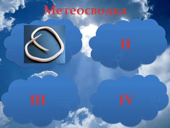 I III II IV Метеосводка