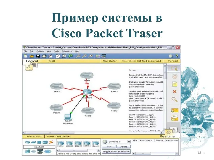 Пример системы в Cisco Packet Traser