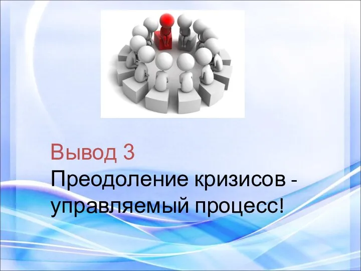 Вывод 3 Преодоление кризисов - управляемый процесс!