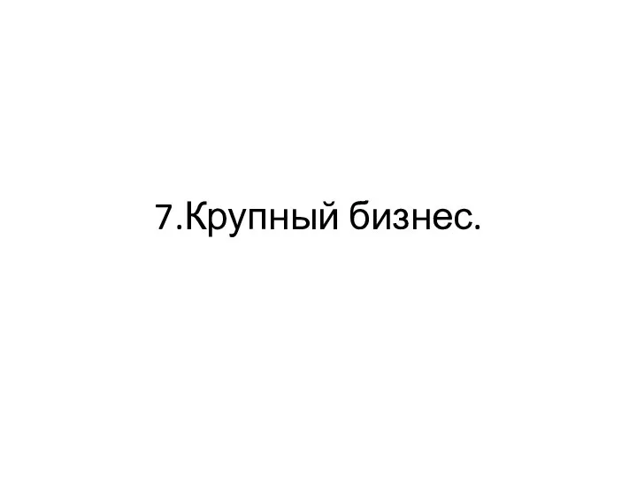 7.Крупный бизнес.