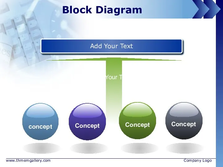 www.thmemgallery.com Company Logo Block Diagram Add Your Text Add Your Text